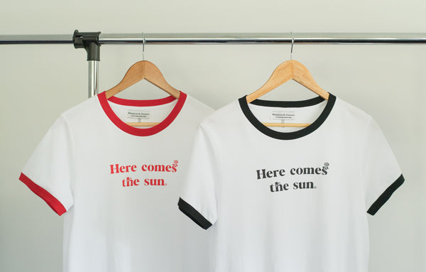 Women's Ringer Tee - Here Comes The Sun - Red